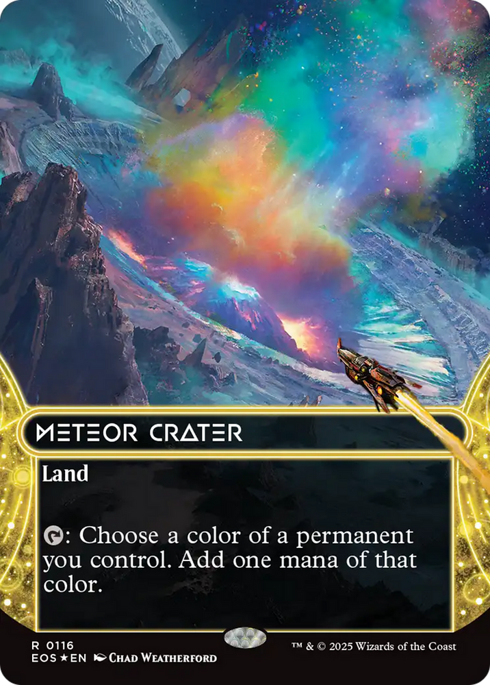 Meteor Crater (0116) (Borderless) (Galaxy Foil) [Edge of Eternities: Stellar Sights]